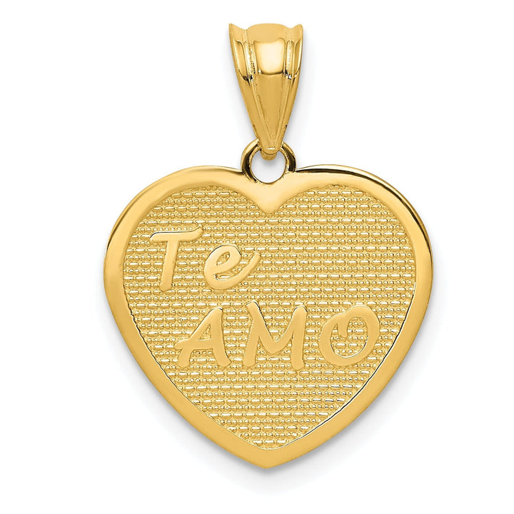Lovely Rita's Pendants & Charms 14k Yellow Gold Solid Te Amo Heart Pendant