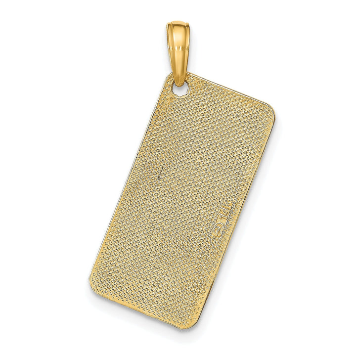 Lovely Rita's Pendants & Charms 14k Yellow Gold Solid Texture Finish Raised Lettering ST. THOMAS License Plate Charm  Pendant