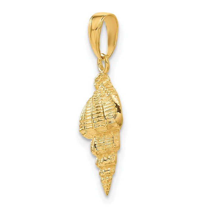 Lovely Rita's Pendants & Charms 14k Yellow Gold Solid Texture Polished Finish Open Back Men's Conch Shell Charm Pendant