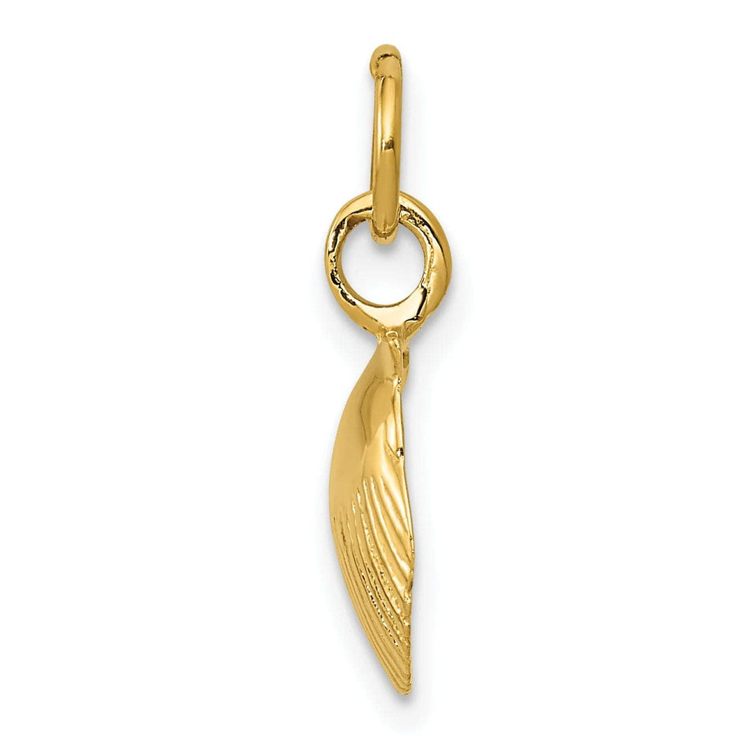 Lovely Rita's Pendants & Charms 14k Yellow Gold Solid Texture Polished Finish Sea shell Charm Pendant