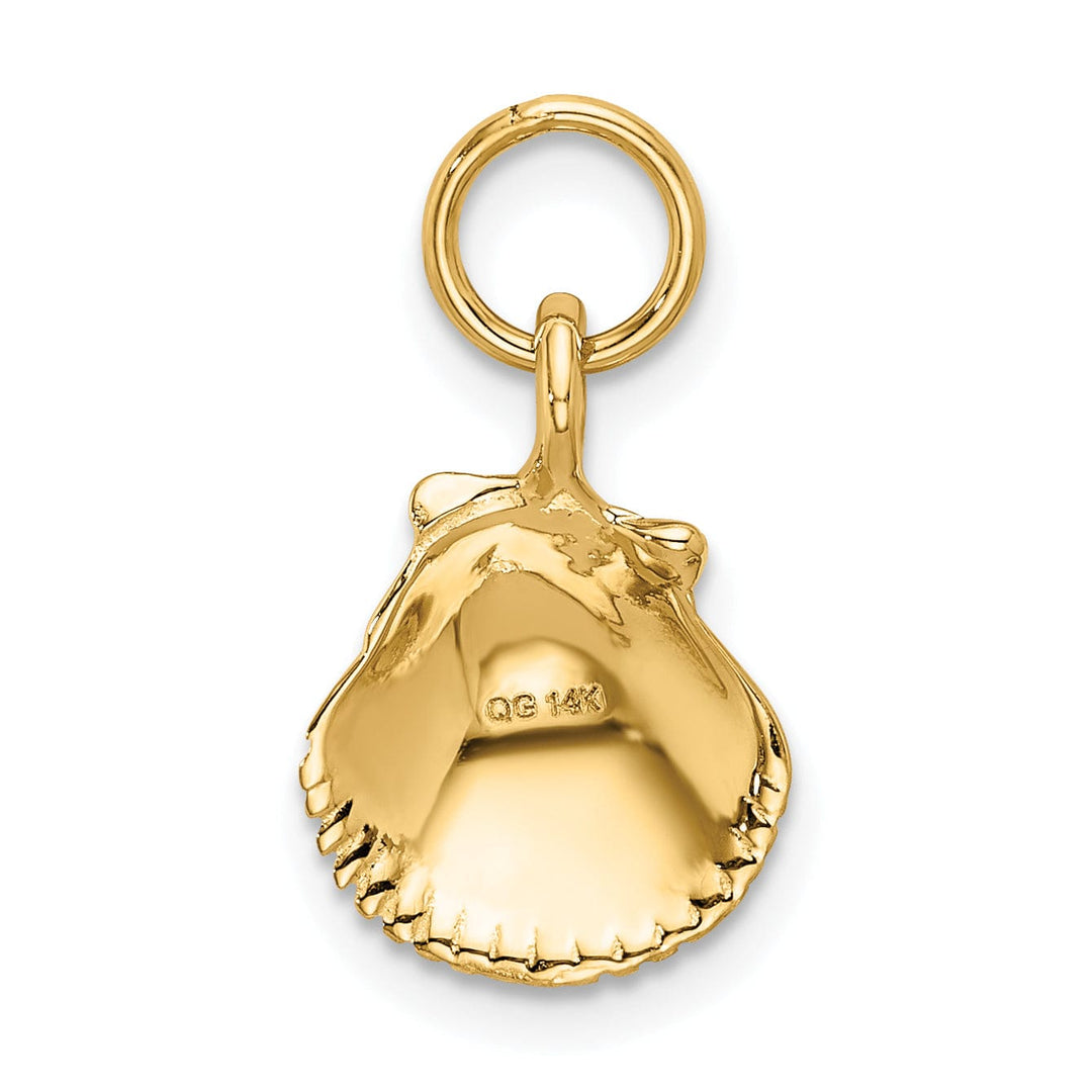 Lovely Rita's Pendants & Charms 14k Yellow Gold Solid Texture Polished Finish Sea shell Charm Pendant