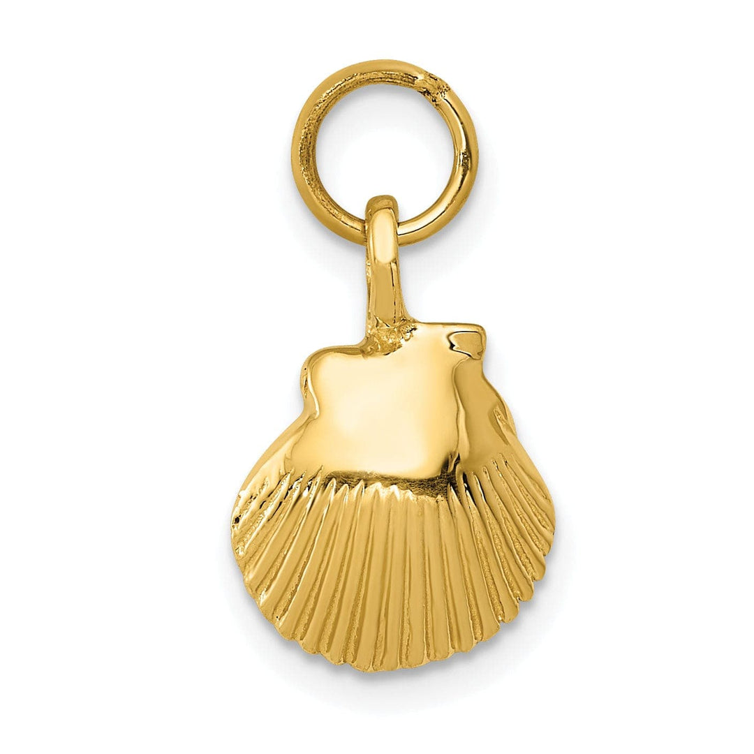 Lovely Rita's Pendants & Charms 14k Yellow Gold Solid Texture Polished Finish Sea shell Charm Pendant