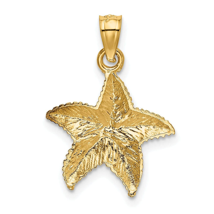 Lovely Rita's Pendants & Charms 14K Yellow Gold Solid Texture Polished Finished Starfish Charm Pendant