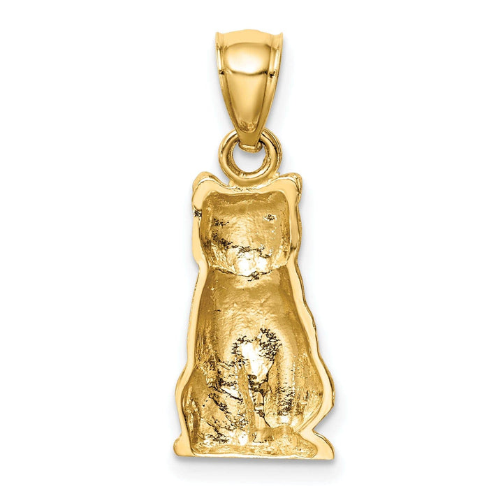 Lovely Rita's Pendants & Charms 14K Yellow Gold Solid Textured Brushed Finish Cat Sitting Charm Pendant
