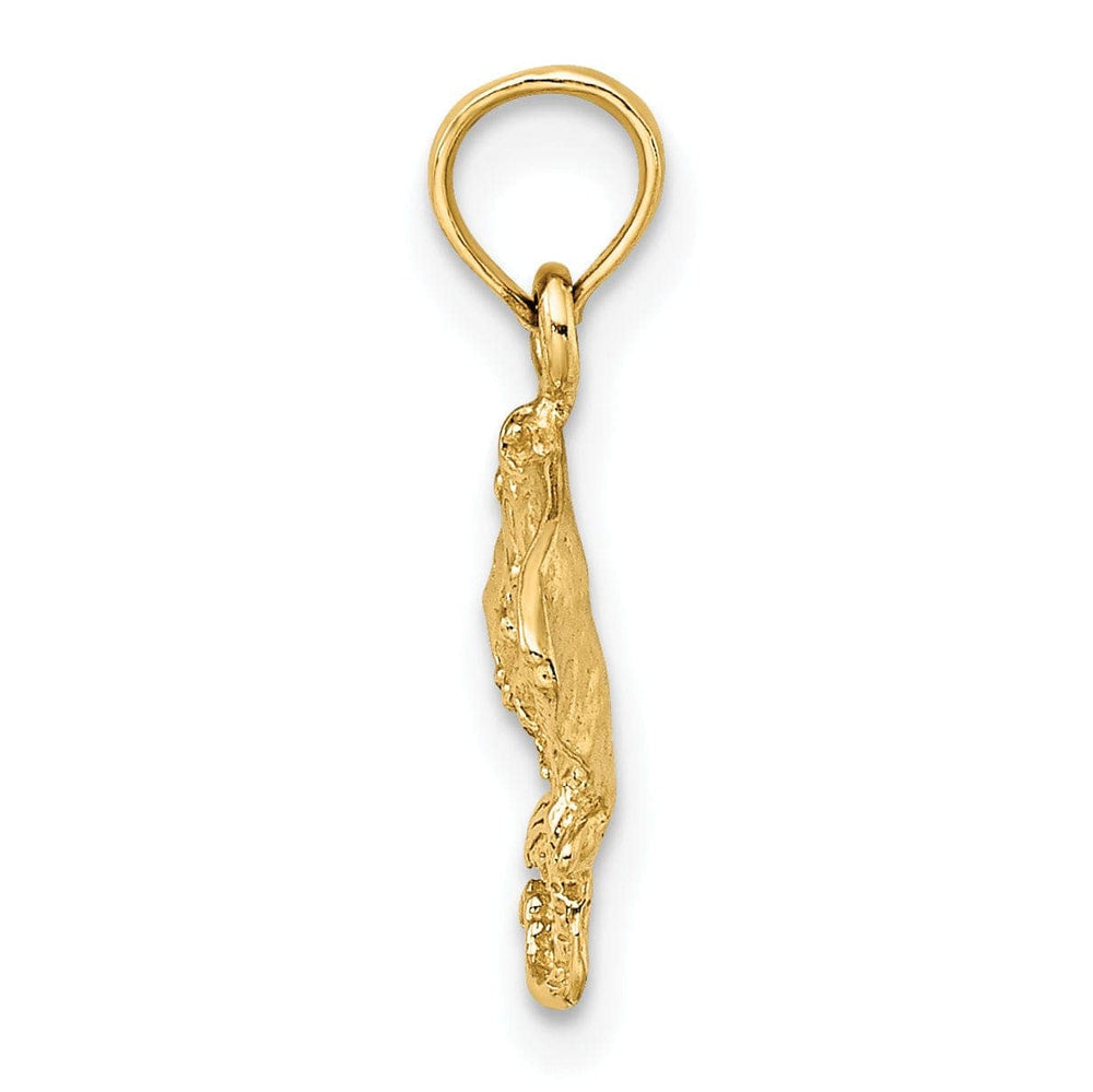 Lovely Rita's Pendants & Charms 14K Yellow Gold Solid Textured Casted Polished Finish Stingray Charm Pendant