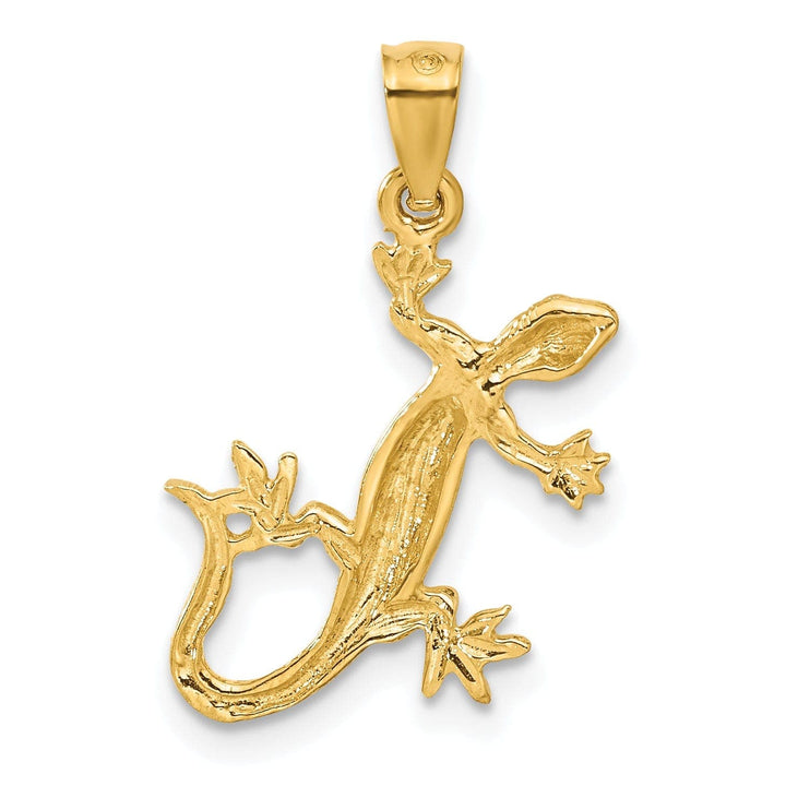 Lovely Rita's Pendants & Charms 14k Yellow Gold Solid Textured Diamond Cut Finish Lizard Charm Pendant