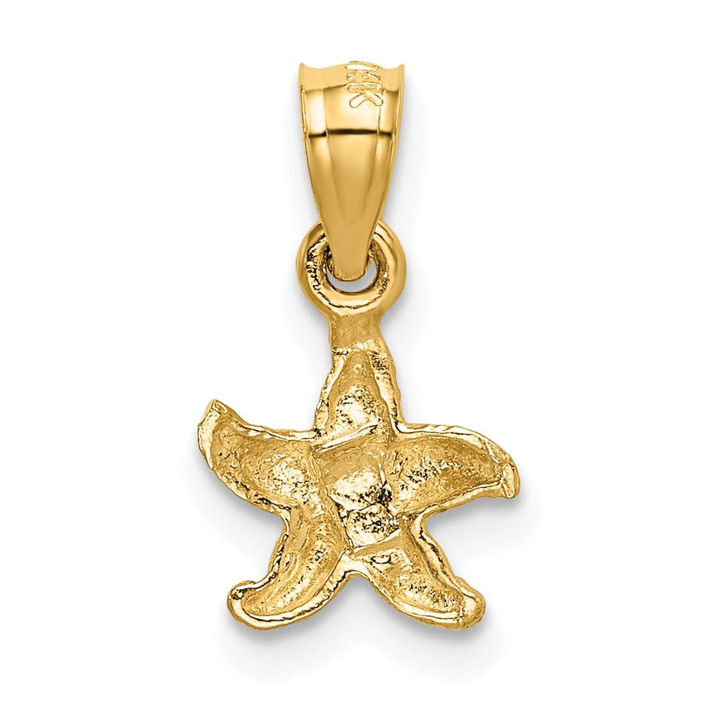Lovely Rita's Pendants & Charms 14K Yellow Gold Solid Textured Diamond Cut Polished Finish Starfish Charm Pendant