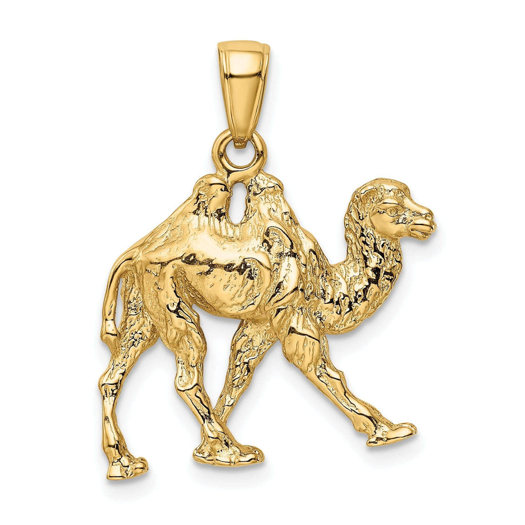 Lovely Rita's Pendants & Charms 14k Yellow Gold Solid Textured Finish 3-Dimensional Camel Design Charm Pendant