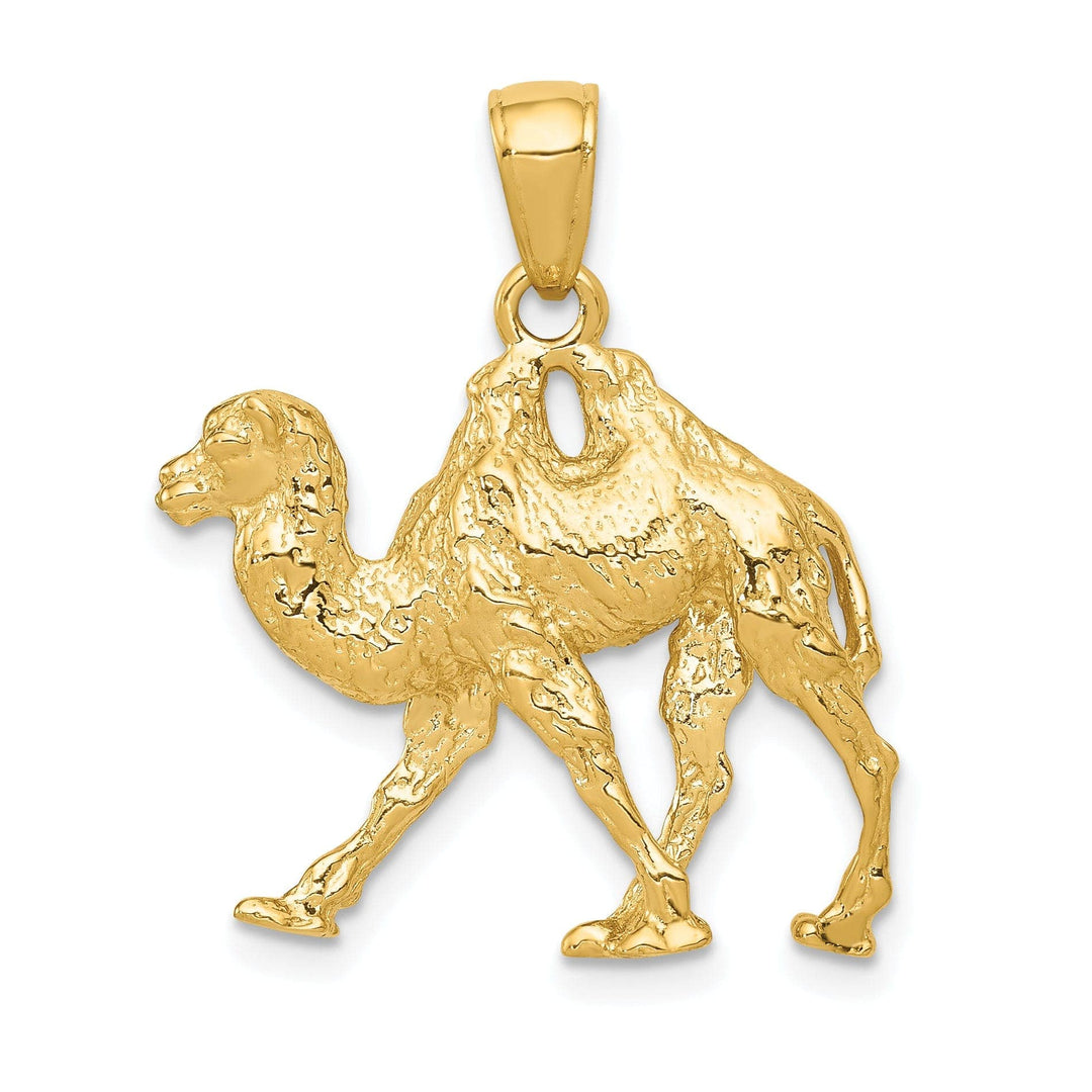 Lovely Rita's Pendants & Charms 14k Yellow Gold Solid Textured Finish 3-Dimensional Camel Design Charm Pendant