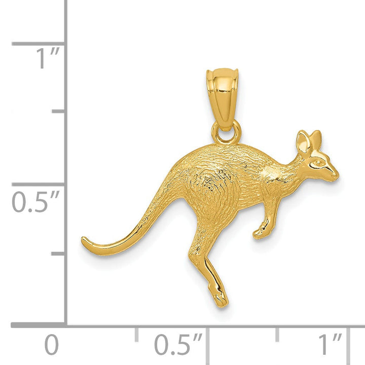 Lovely Rita's Pendants & Charms 14k Yellow Gold Solid Textured Finish Kangaroo Charm Pendant