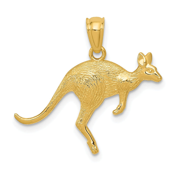 Lovely Rita's Pendants & Charms 14k Yellow Gold Solid Textured Finish Kangaroo Charm Pendant