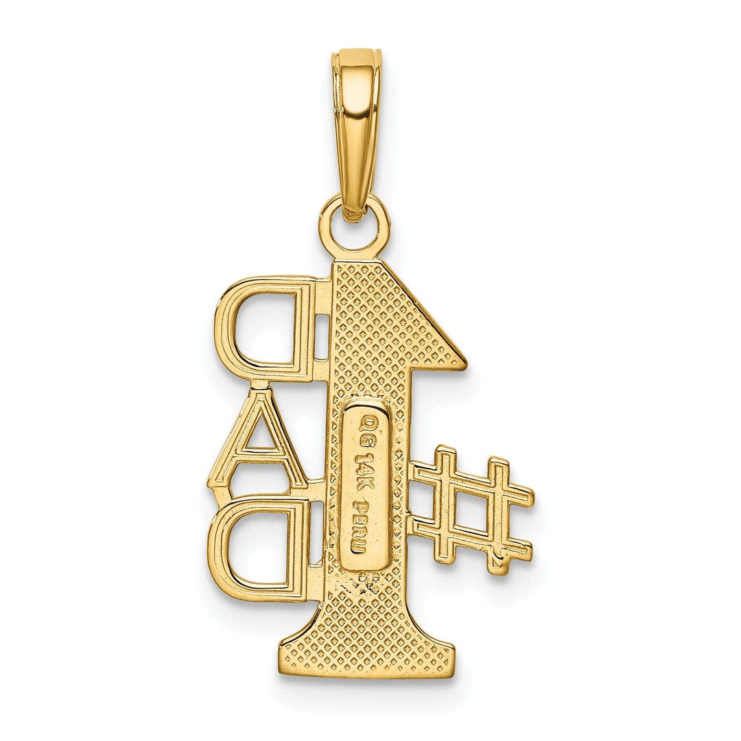 Lovely Rita's Pendants & Charms 14k Yellow Gold Solid Textured Finish Vertical Script Design #1 DAD Charm Pendant