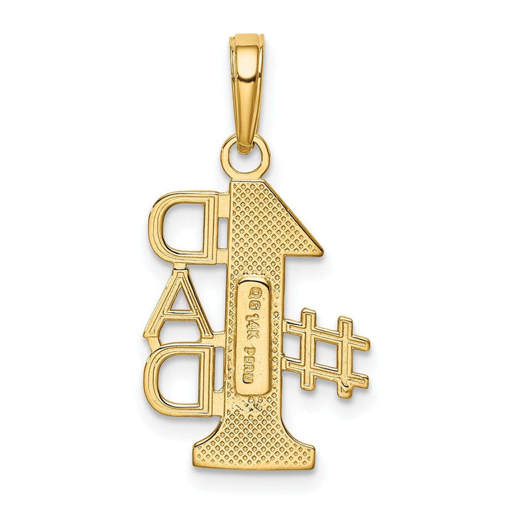 Lovely Rita's Pendants & Charms 14k Yellow Gold Solid Textured Finish Vertical Script Design #1 DAD Charm Pendant