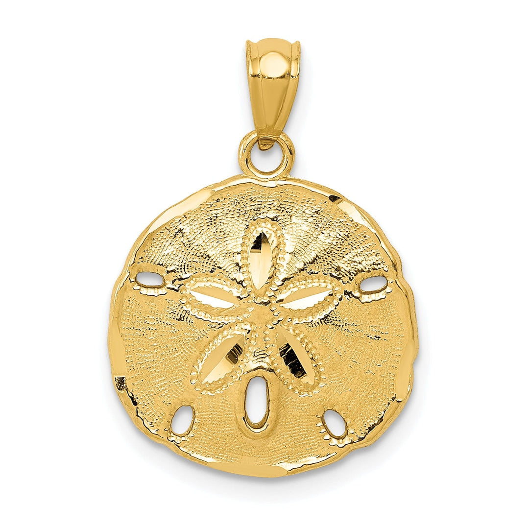 Lovely Rita's Pendants & Charms 14k Yellow Gold Solid Textured Polish Finish Men's Sand Dollar Charm Pendant