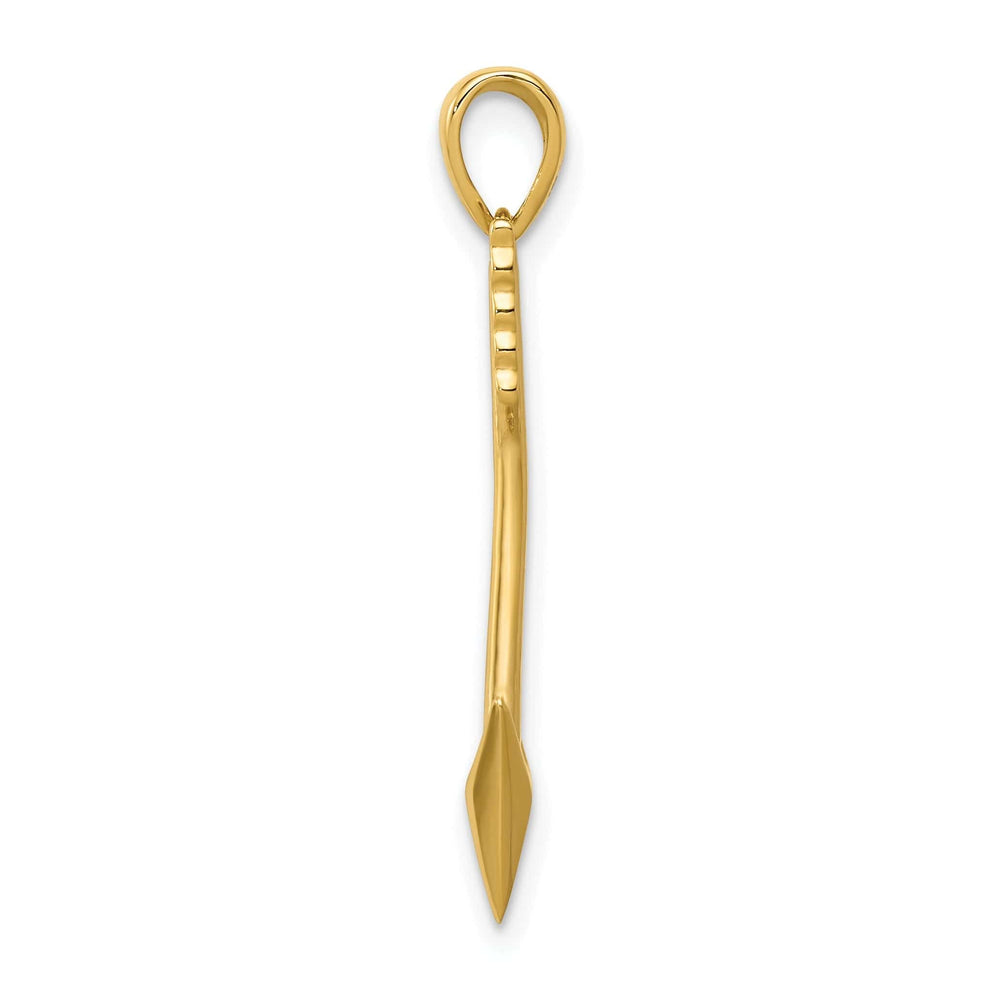Lovely Rita's Pendants & Charms 14K Yellow Gold Solid Textured Polished Finish 3-D Arrow Charm Pendant
