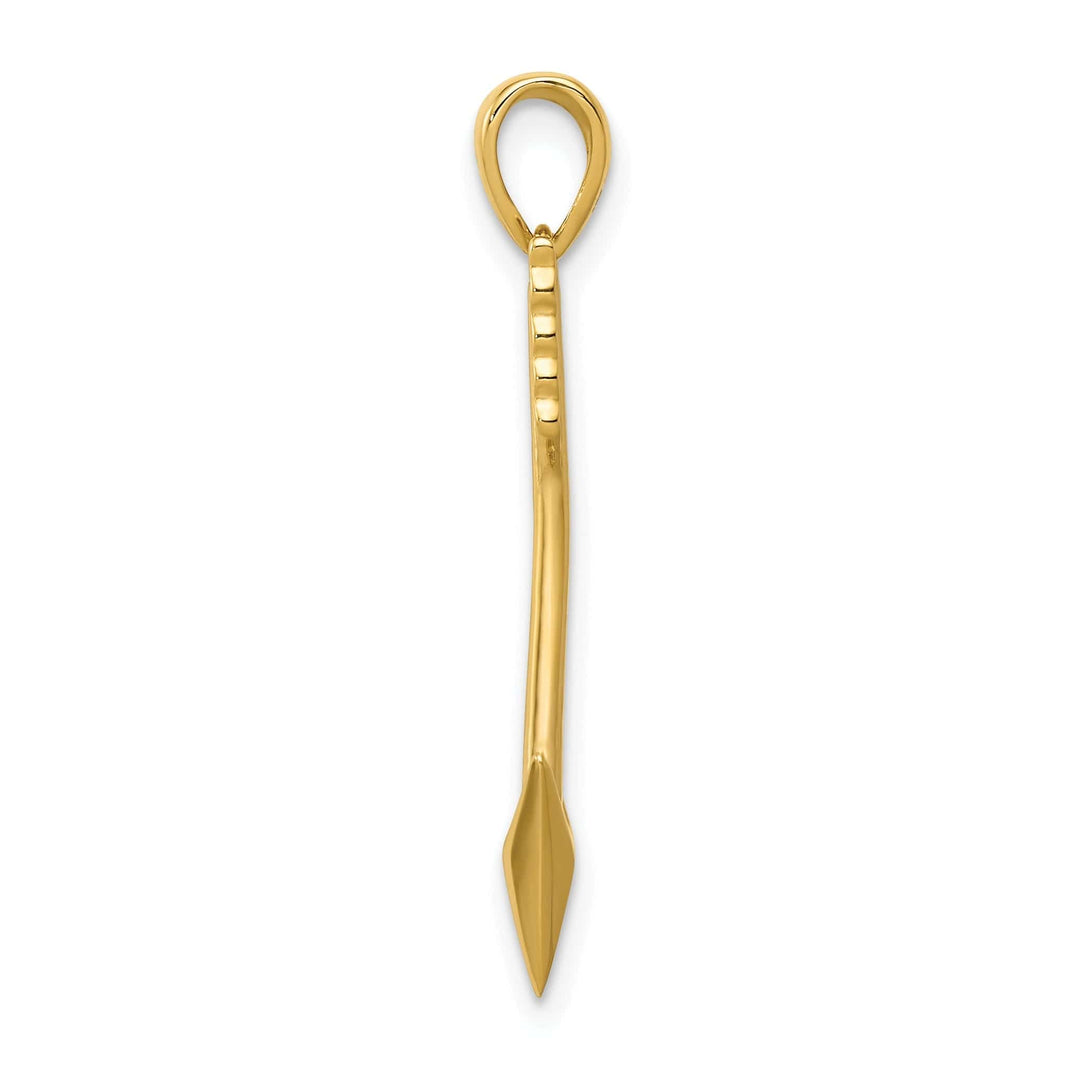 Lovely Rita's Pendants & Charms 14K Yellow Gold Solid Textured Polished Finish 3-D Arrow Charm Pendant