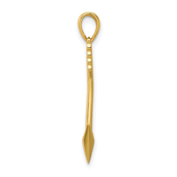 Lovely Rita's Pendants & Charms 14K Yellow Gold Solid Textured Polished Finish 3-D Arrow Charm Pendant