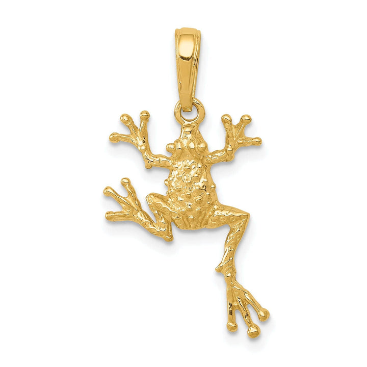 Lovely Rita's Pendants & Charms 14k Yellow Gold Solid Textured Polished Finish Frog Pendant