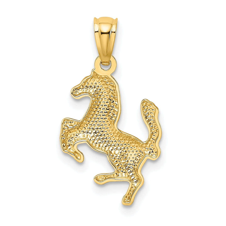 Lovely Rita's Pendants & Charms 14k Yellow Gold Solid Textured Polished Finish Horse Charm Pendant