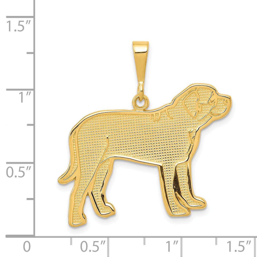 Lovely Rita's Pendants & Charms 14k Yellow Gold Solid Textured Polished Finish Mastiff Dog Charm Pendant