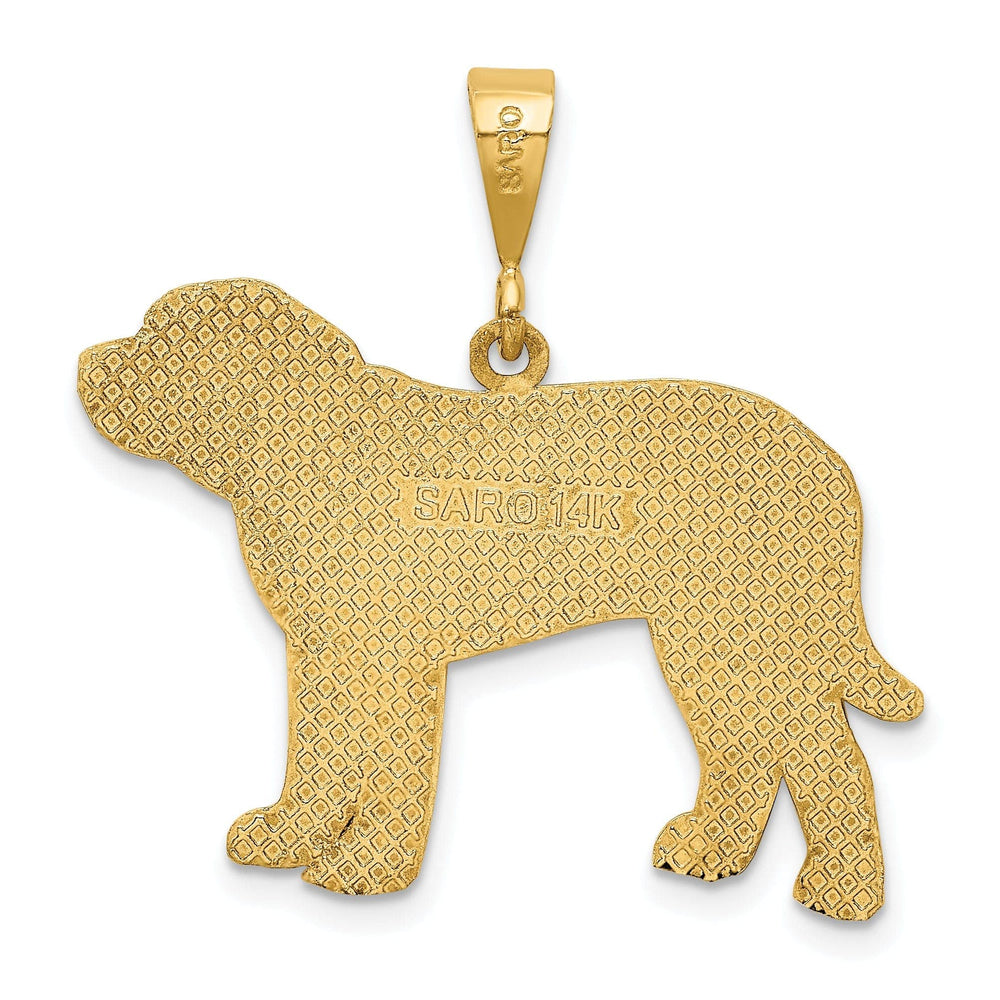 Lovely Rita's Pendants & Charms 14k Yellow Gold Solid Textured Polished Finish Mastiff Dog Charm Pendant