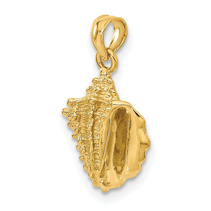 Lovely Rita's Pendants & Charms 14k Yellow Gold Solid Textured Polished Finish Mens Conch Shell Charm Pendant