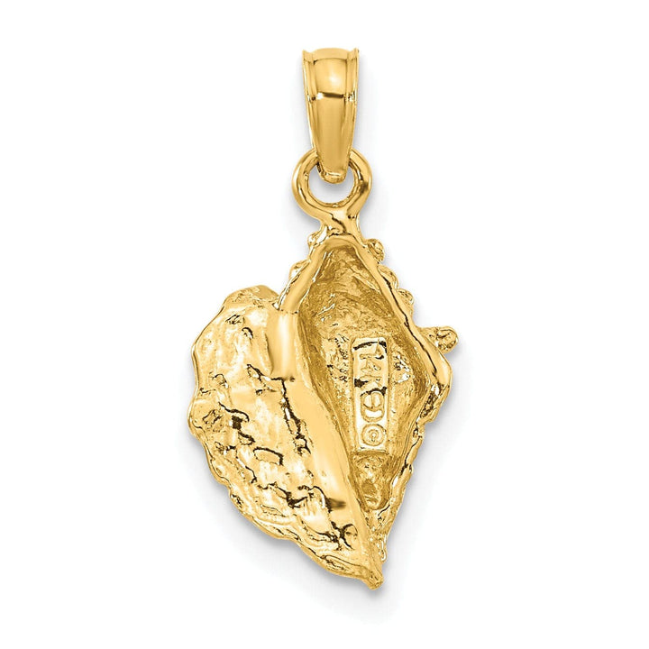 Lovely Rita's Pendants & Charms 14k Yellow Gold Solid Textured Polished Finish Mens Conch Shell Charm Pendant