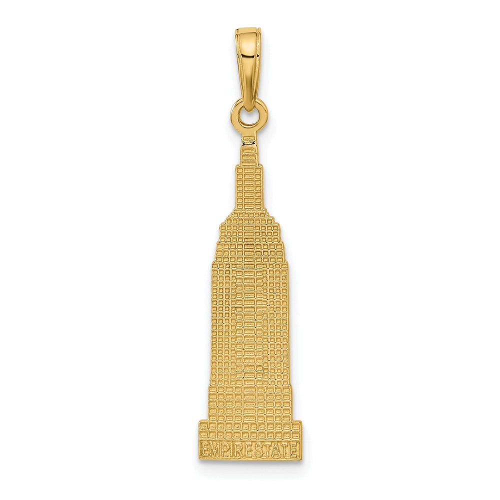 Lovely Rita's Pendants & Charms 14k Yellow Gold Solid Textured Polished Finish New York City EMPIRE STATE Building Charm Pendant