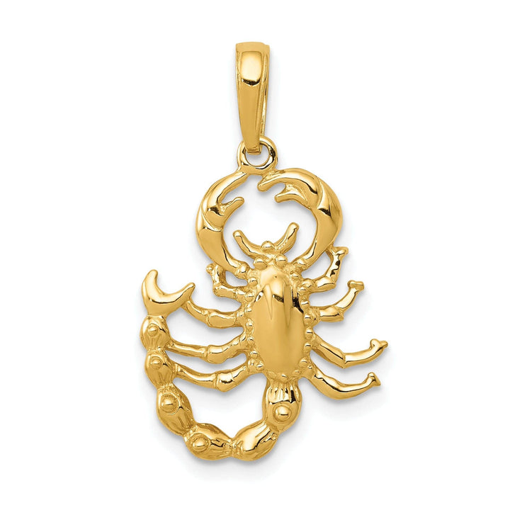 Lovely Rita's Pendants & Charms 14k Yellow Gold Solid Textured Polished Finish Scorpion Charm Pendant