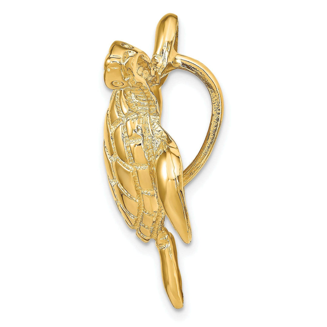Lovely Rita's Pendants & Charms 14k Yellow Gold Solid Textured Polished Finish Sea Turtle Slide Pendant
