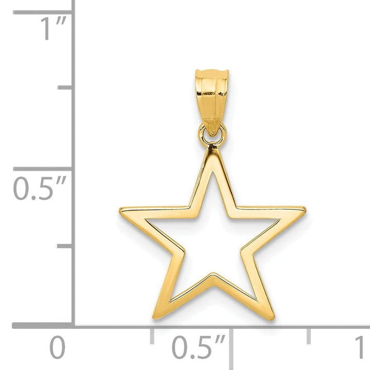 Lovely Rita's Pendants & Charms 14k Yellow Gold Solid Textured Polished Finish Star Design Charm Pendant