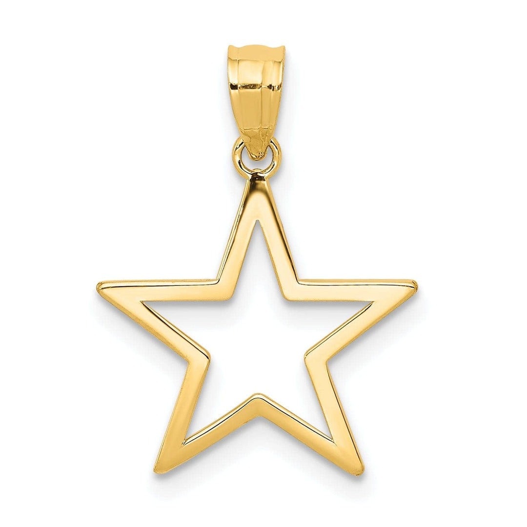 Lovely Rita's Pendants & Charms 14k Yellow Gold Solid Textured Polished Finish Star Design Charm Pendant