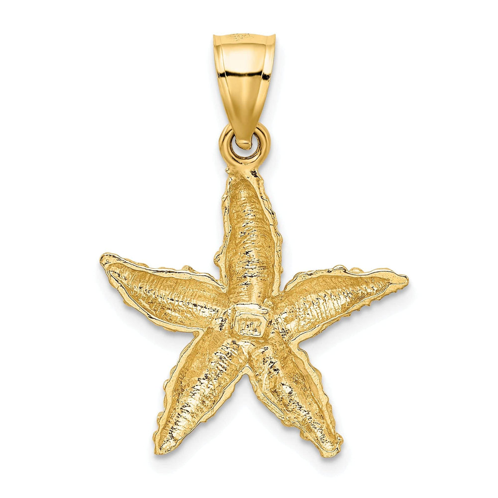 Lovely Rita's Pendants & Charms 14K Yellow Gold Solid Textured Polished Finish Starfish Charm Pendant