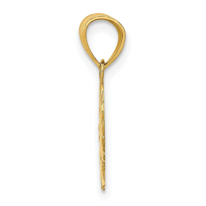 Lovely Rita's Pendants & Charms 14k Yellow Gold Solid Textured Polished Finish Sun with Face Design Charm Pendant