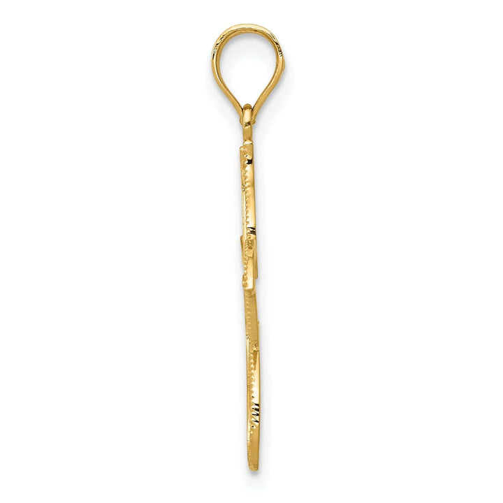 Lovely Rita's Pendants & Charms 14k Yellow Gold Solid Textured Polished Finish With Filigree Design Starfish Charm Pendant