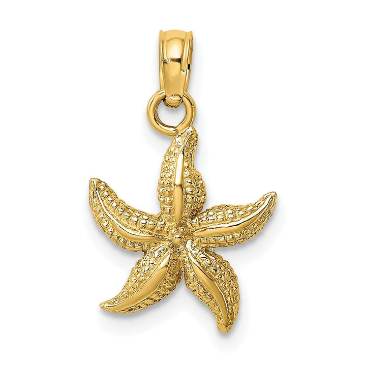 Lovely Rita's Pendants & Charms 14k Yellow Gold Solid Textured Starfish Design Pendant