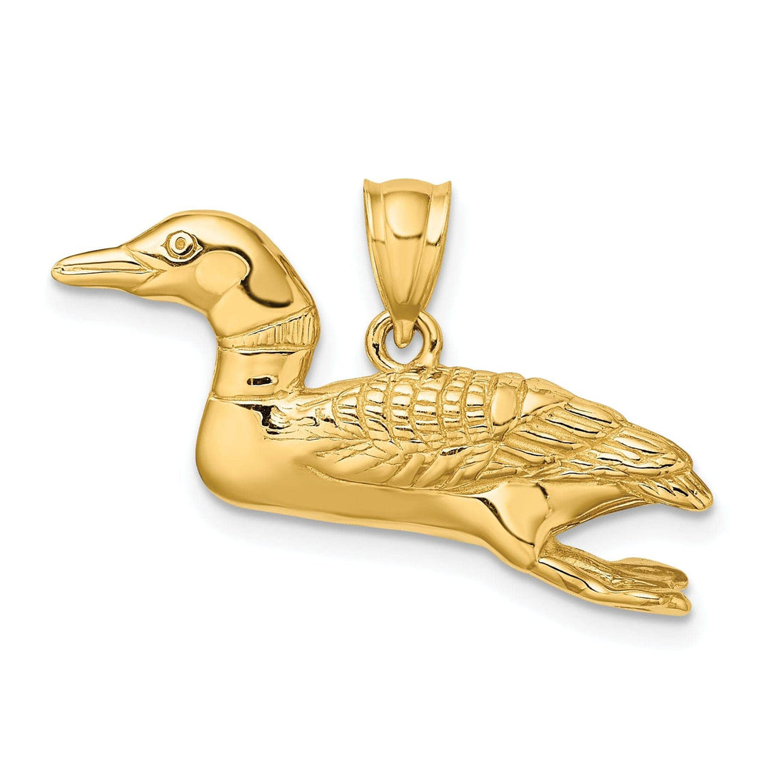Lovely Rita's Pendants & Charms 14k Yellow Gold Solid Txtured Polished Finish 3-Dimensional Mallard Charm Pendant