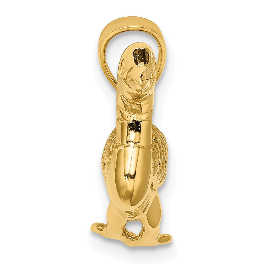 Lovely Rita's Pendants & Charms 14k Yellow Gold Solid Txtured Polished Finish 3-Dimensional Mallard Charm Pendant