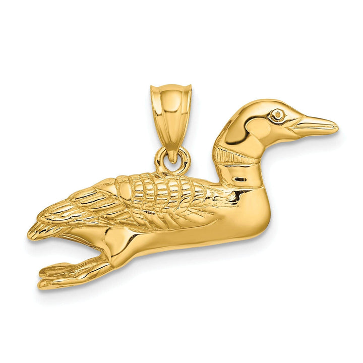 Lovely Rita's Pendants & Charms 14k Yellow Gold Solid Txtured Polished Finish 3-Dimensional Mallard Charm Pendant