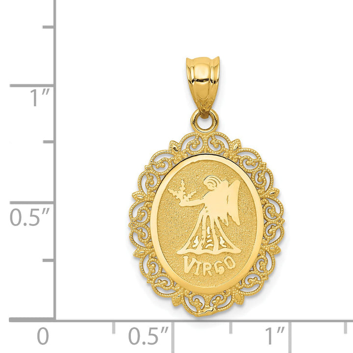 Lovely Rita's Pendants & Charms 14k Yellow Gold Solid Virgo Zodiac Pendant