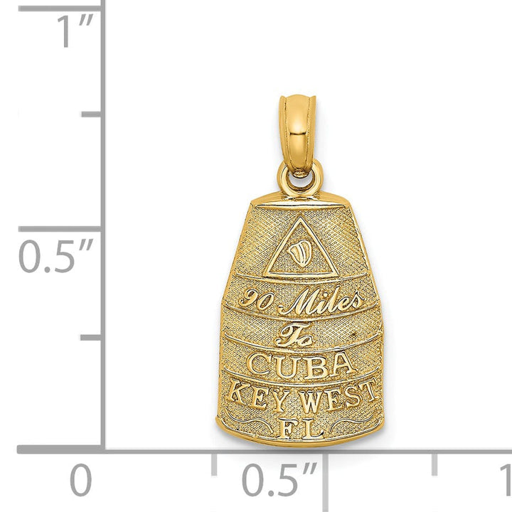 Lovely Rita's Pendants & Charms 14K Yellow Gold Southern Most Point USA 90 Mile From Cuba KEY WEST FL Pendant