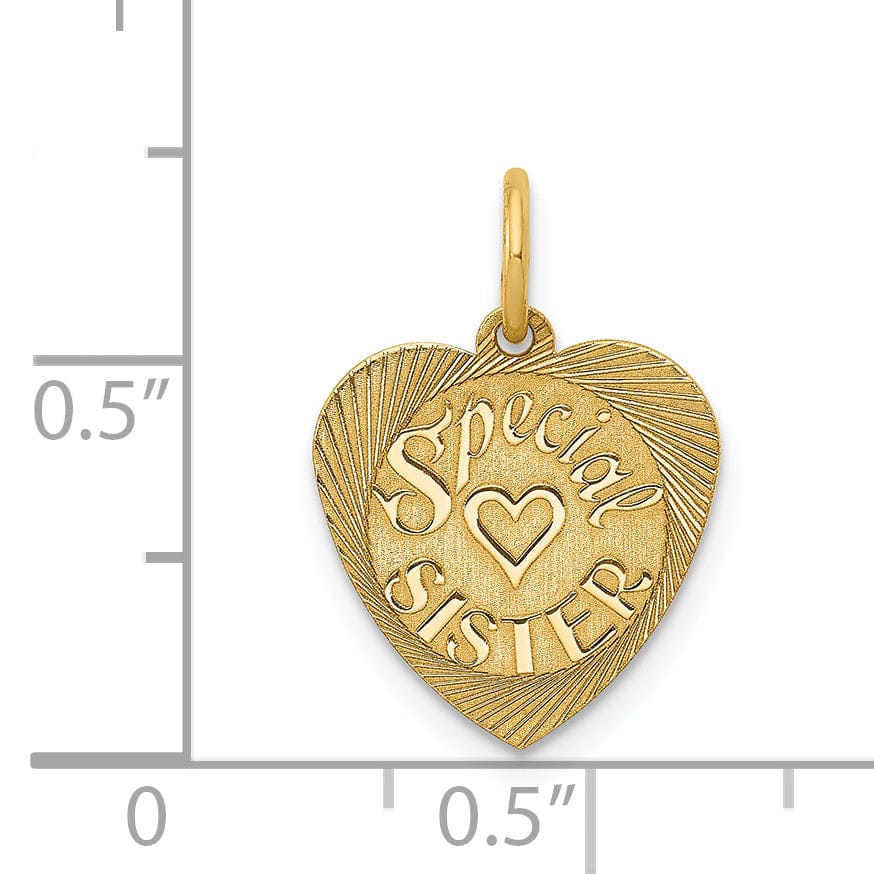 Lovely Rita's Pendants & Charms 14k Yellow Gold Special Sister Charm Pendant