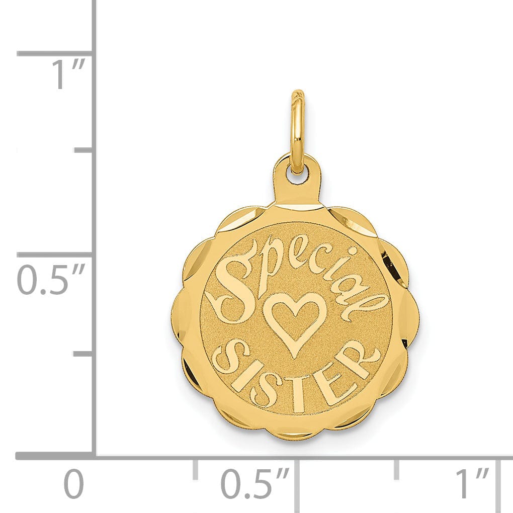 Lovely Rita's Pendants & Charms 14k Yellow Gold Special Sister Charm Pendant