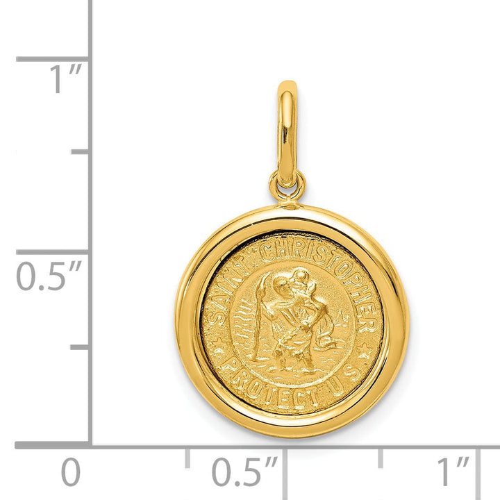 Lovely Rita's Pendants & Charms 14k Yellow Gold St Christopher Medal Pendant