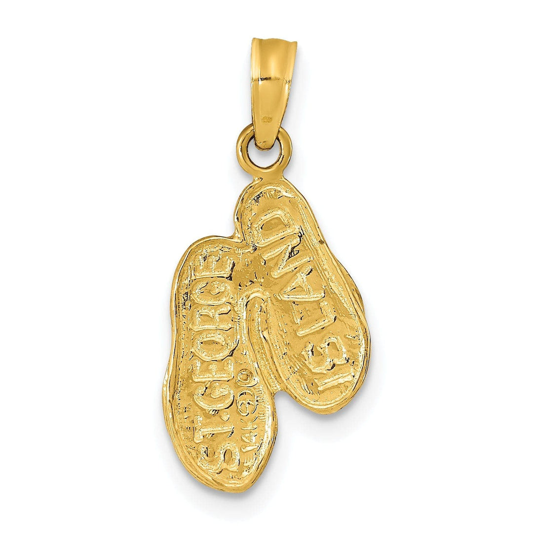 Lovely Rita's Pendants & Charms 14K Yellow Gold ST.GEORGE ISLAND Double Flip Flop Sandals Pendant