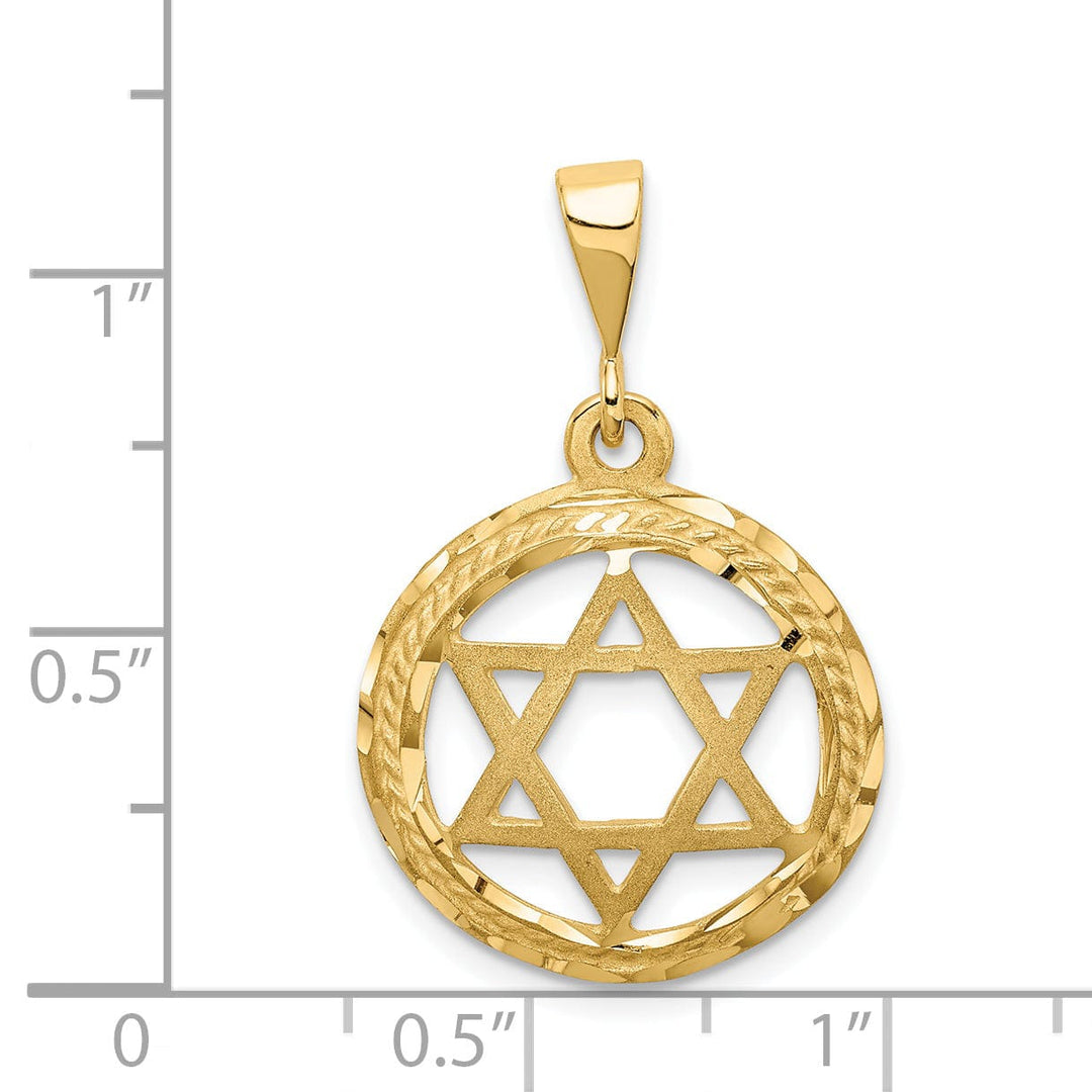 Lovely Rita's Pendants & Charms 14k Yellow Gold Stain Polish D.C Finish Concave Star Of David Pendant