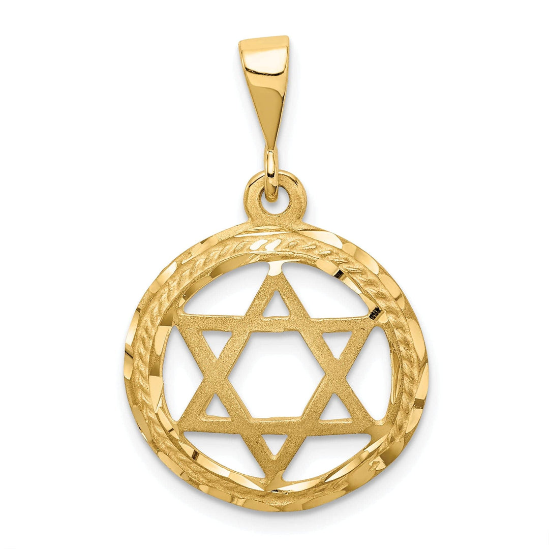 Lovely Rita's Pendants & Charms 14k Yellow Gold Stain Polish D.C Finish Concave Star Of David Pendant