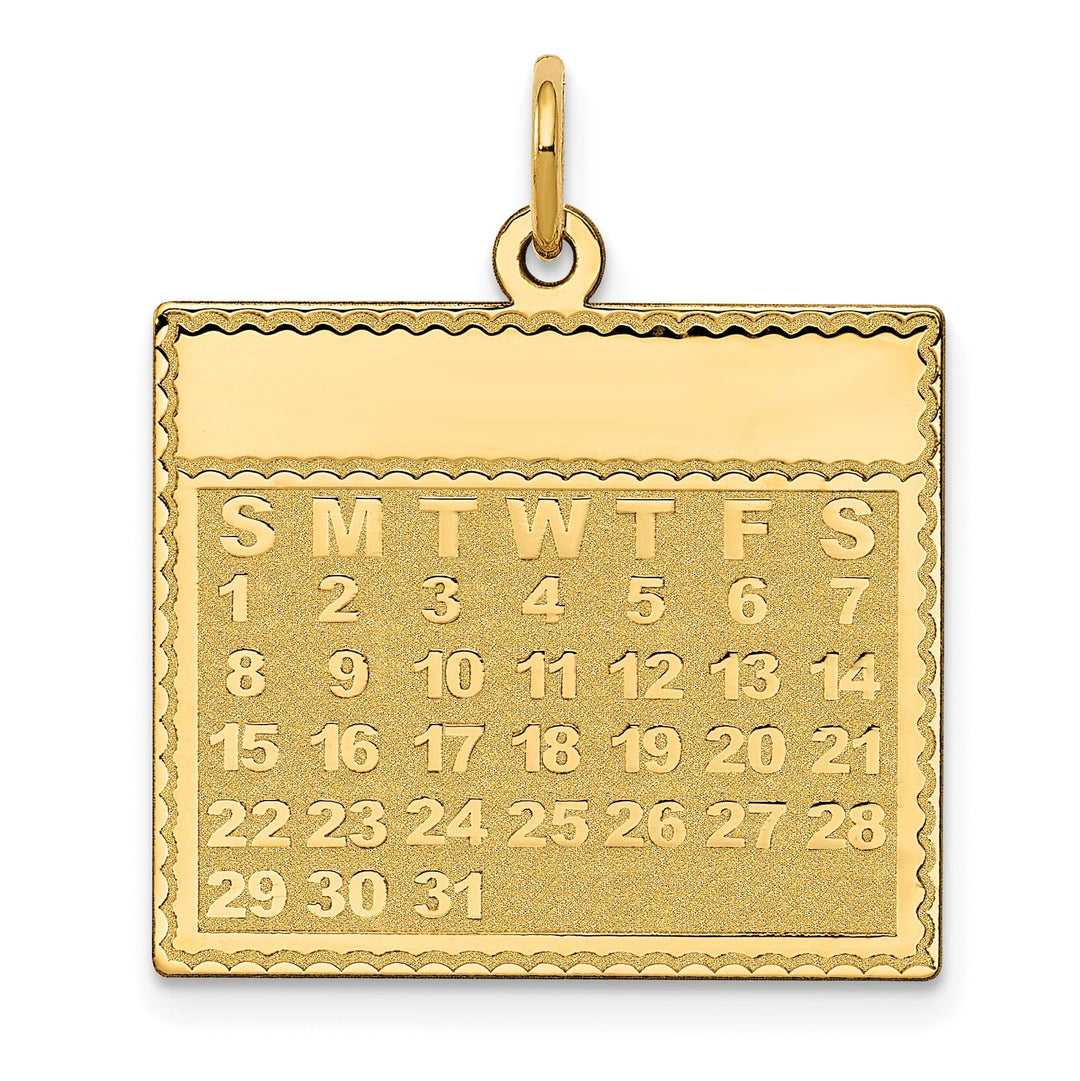 Lovely Rita's Pendants & Charms 14k Yellow Gold Sunday First Day Calendar Charm