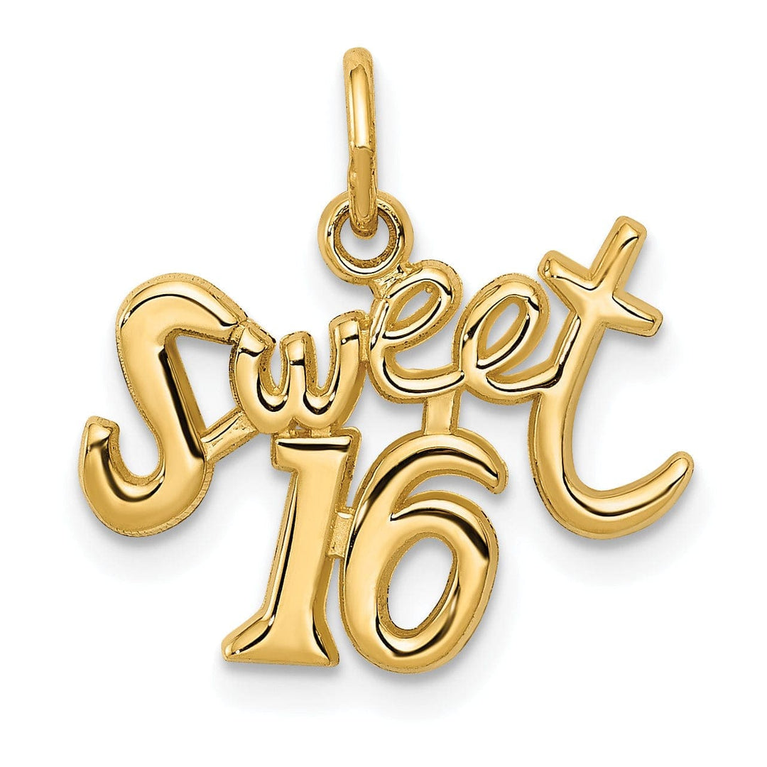 Lovely Rita's Pendants & Charms 14k Yellow Gold Sweet 16 Charm Pendant