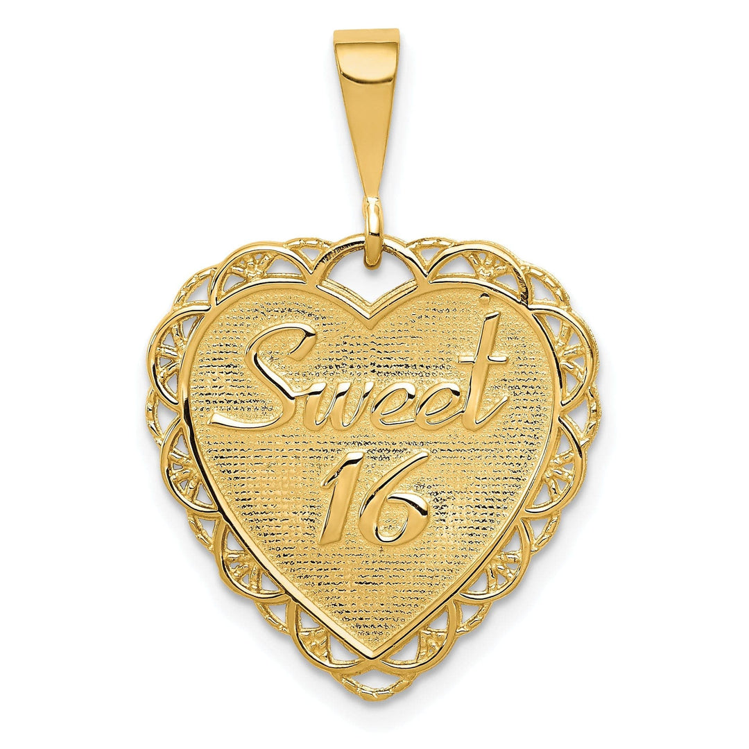 Lovely Rita's Pendants & Charms 14k Yellow Gold Sweet 16 Charm Pendant